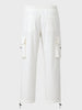 Men's White Baggy Fit Solid Utility Cargo