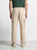 Men's Beige Baggy Fit Solid Utility Cargo