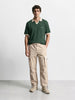 Men's Beige Baggy Fit Solid Utility Cargo
