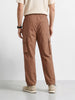 Men's Brown Baggy Fit Solid Utility Cargos