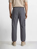 Men's Grey Baggy Fit Solid Utility Cargo