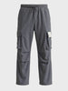 Men's Grey Baggy Fit Solid Utility Cargo