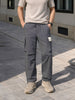 Men's Grey Baggy Fit Solid Utility Cargo