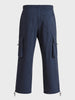 Men's Navy Blue Baggy Fit Solid Utility Cargos