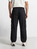 Men's Black Baggy Fit Solid Utility Cargo