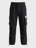 Men's Black Baggy Fit Solid Utility Cargo