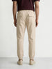 Men's Beige Relaxed Fit Solid Utility Cargo