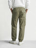 Men's Olive Relaxed Fit Solid Utility Cargo