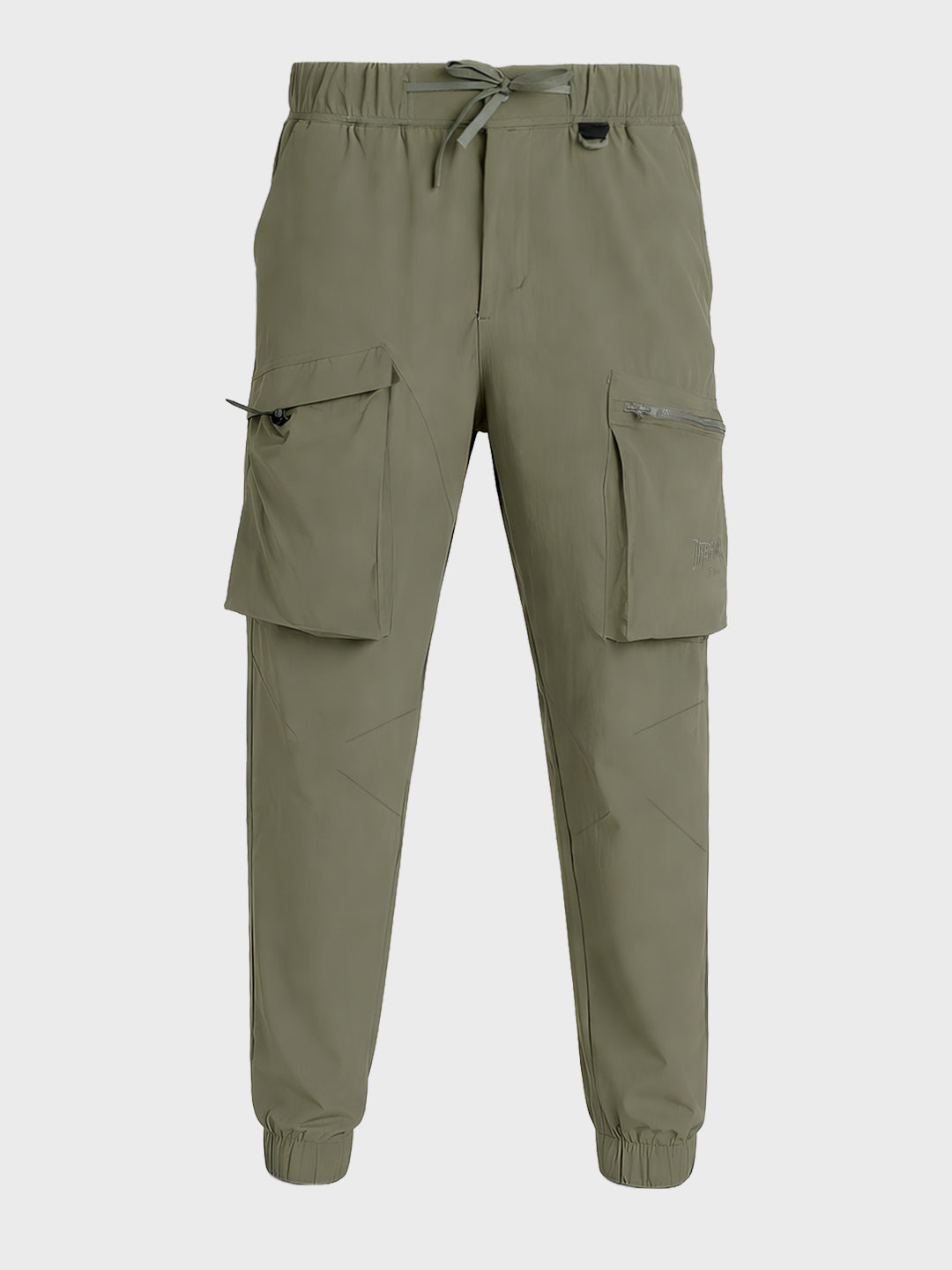 Men's Olive Relaxed Fit Solid Utility Cargo