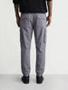 Men's Grey Relaxed Fit Solid Utility Cargo