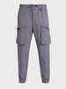 Men's Grey Relaxed Fit Solid Utility Cargo
