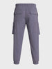 Men's Grey Relaxed Fit Solid Utility Cargo
