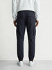 Men's Navy Blue Relaxed Fit Solid Utility Cargo