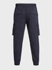 Men's Navy Blue Relaxed Fit Solid Utility Cargo