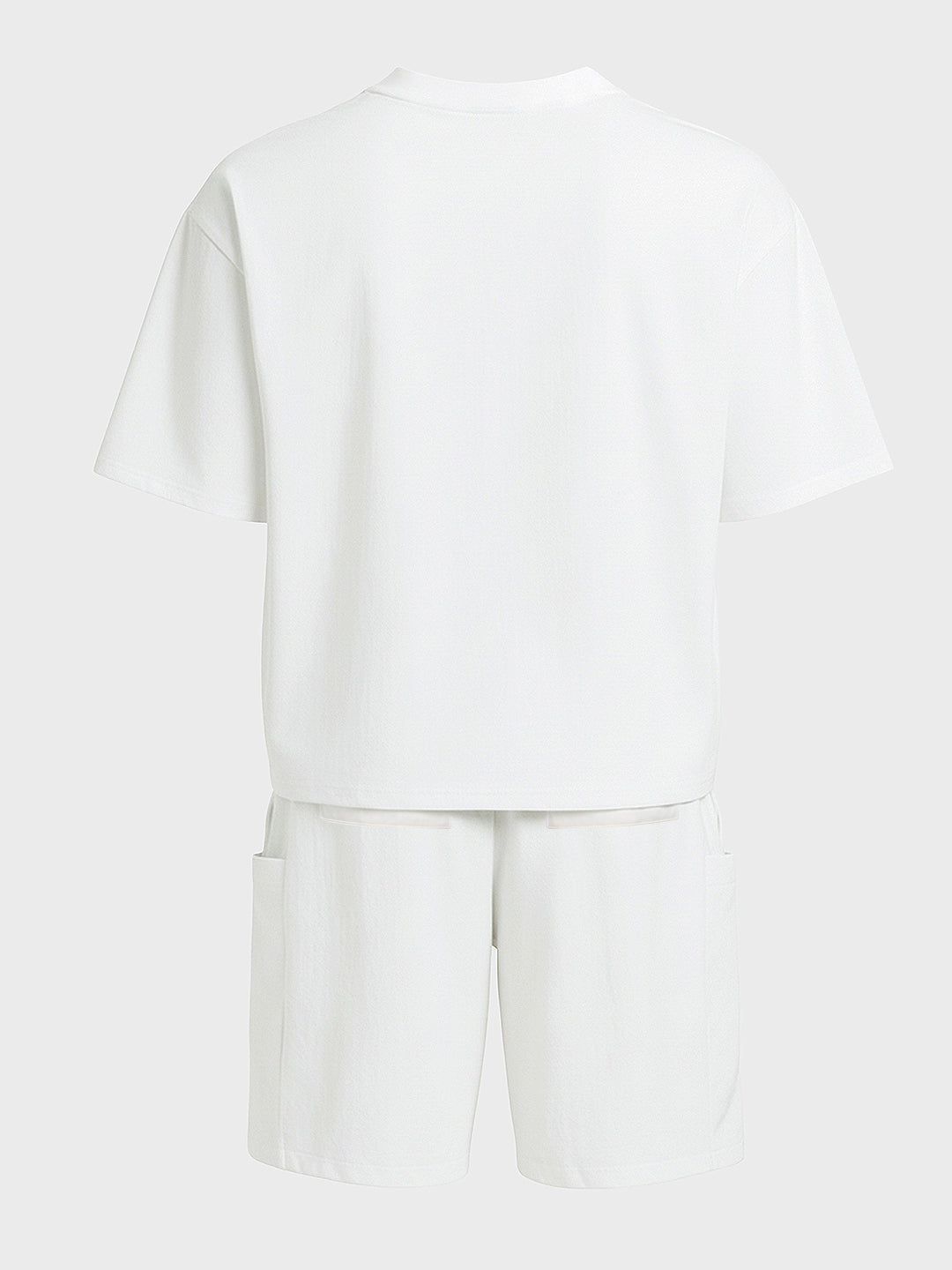 Men's White Relaxed Fit Solid Casual Coordinates