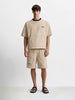Men's Beige Relaxed Fit Solid Casual Coordinates