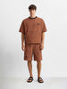 Men's Brown Relaxed Fit Solid Casual Coordinates