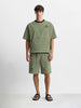 Men's Olive Relaxed Fit Solid Casual Coordinates