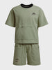Men's Olive Relaxed Fit Solid Casual Coordinates