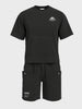 Men's Black Relaxed Fit Solid Casual Coordinates