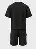 Men's Black Relaxed Fit Solid Casual Coordinates