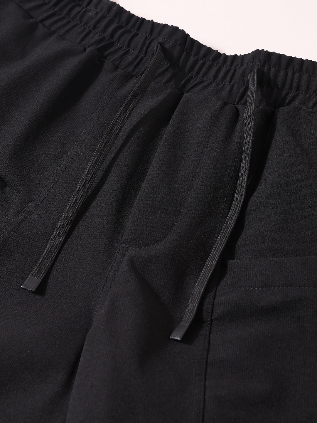 Men's Black Relaxed Fit Solid Casual Coordinates