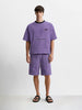 Men's Purple Relaxed Fit Solid Casual Coordinates