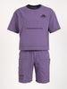 Men's Purple Relaxed Fit Solid Casual Coordinates