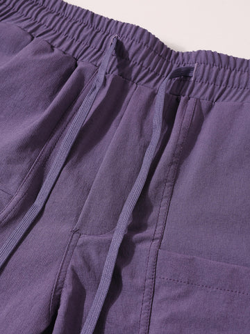 Men's Purple Relaxed Fit Solid Casual Coordinates