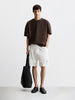 Men's White Relaxed Fit Solid Utility Shorts
