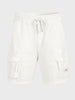 Men's White Relaxed Fit Solid Utility Shorts