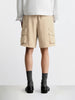 Men's Beige Relaxed Fit Solid Utility Shorts
