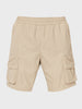 Men's Beige Relaxed Fit Solid Utility Shorts