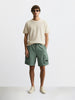Men's Green Relaxed Fit Solid Utility Shorts