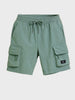 Men's Green Relaxed Fit Solid Utility Shorts