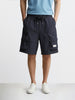 Men's Navy Blue Relaxed Fit Solid Utility Shorts