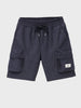 Men's Navy Blue Relaxed Fit Solid Utility Shorts