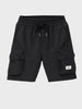 Men's Black Relaxed Fit Solid Utility Shorts