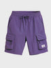 Men's Purple Relaxed Fit Solid Utility Shorts