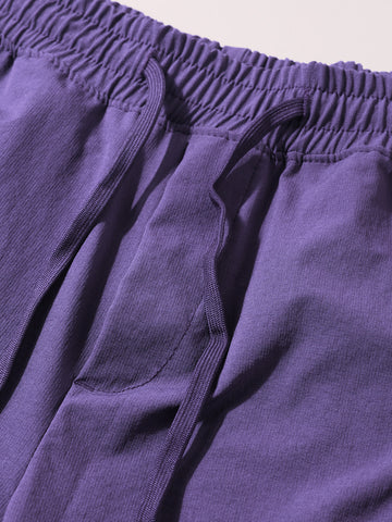 Men's Purple Relaxed Fit Solid Utility Shorts