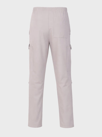 Men's Grey Relaxed Fit Solid Utility Cargo