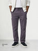 Men's Grey Relaxed Fit Solid Utility Cargo