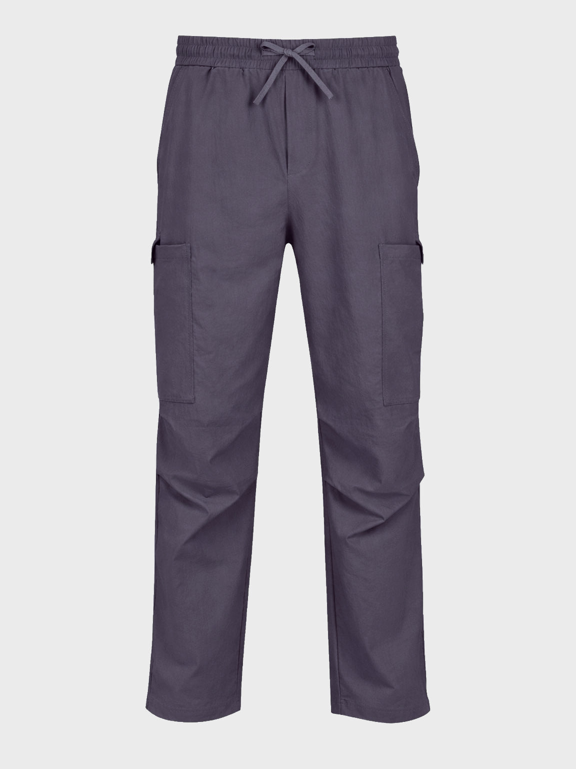 Men's Grey Relaxed Fit Solid Utility Cargo