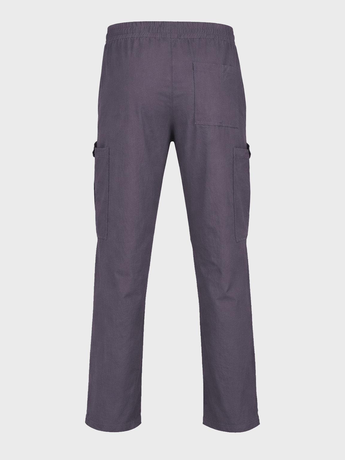 Men's Grey Relaxed Fit Solid Utility Cargo