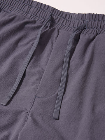 Men's Grey Relaxed Fit Solid Utility Cargo