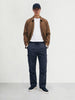 Men's Navy Blue Relaxed Fit Solid Utility Cargo