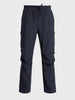 Men's Navy Blue Relaxed Fit Solid Utility Cargo