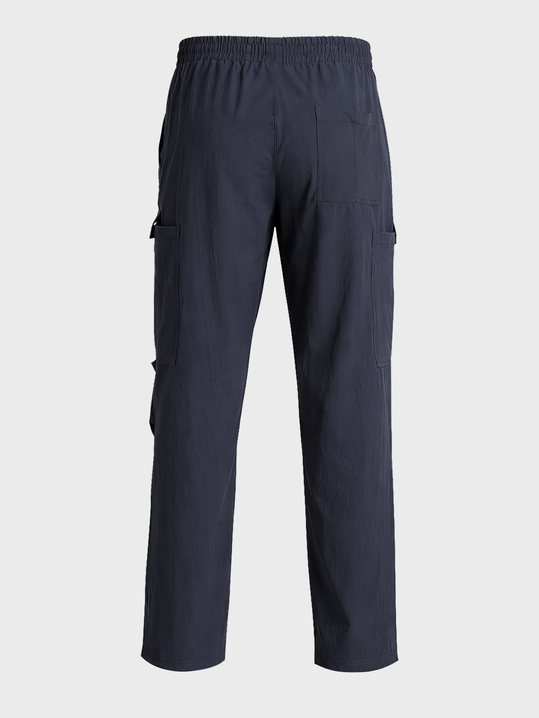 Men's Navy Blue Relaxed Fit Solid Utility Cargo