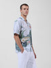 Men's Green Relaxed Fit Printed Resort Wear Shirt