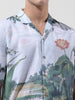 Men's Green Relaxed Fit Printed Resort Wear Shirt